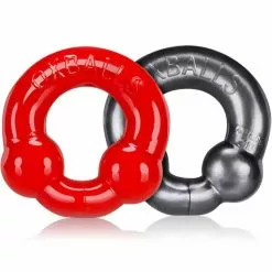 Oxballs Ultraballs 2er-Pack Cockringe Steel + Red