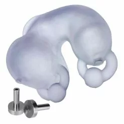 Oxballs Meatlocker Chastity Electro - 4 Mm - Clear Ice