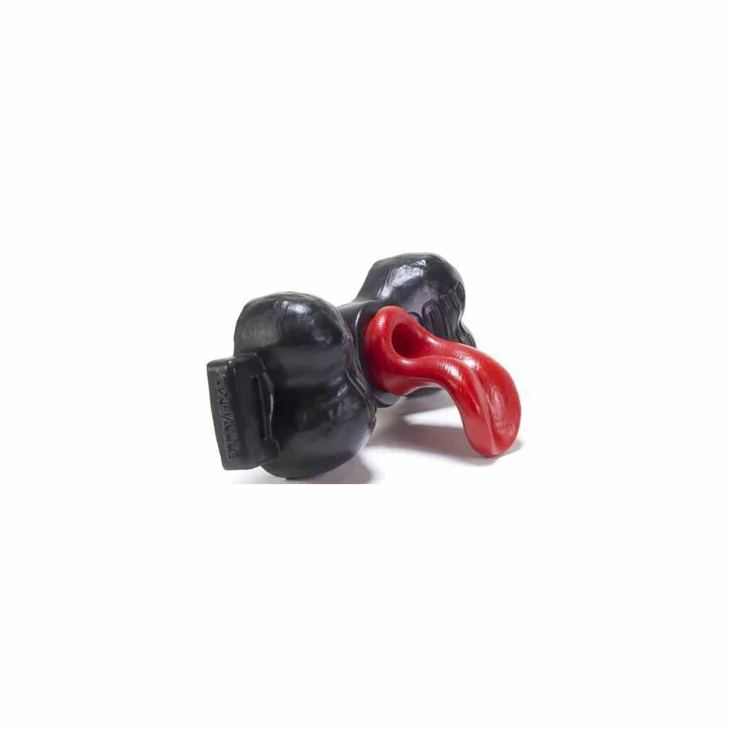 Oxballs Milkbone Gag With Tongue Insert - Black - Red 1 Oxballs Milkbone Gag With Tongue Insert - Black - Red