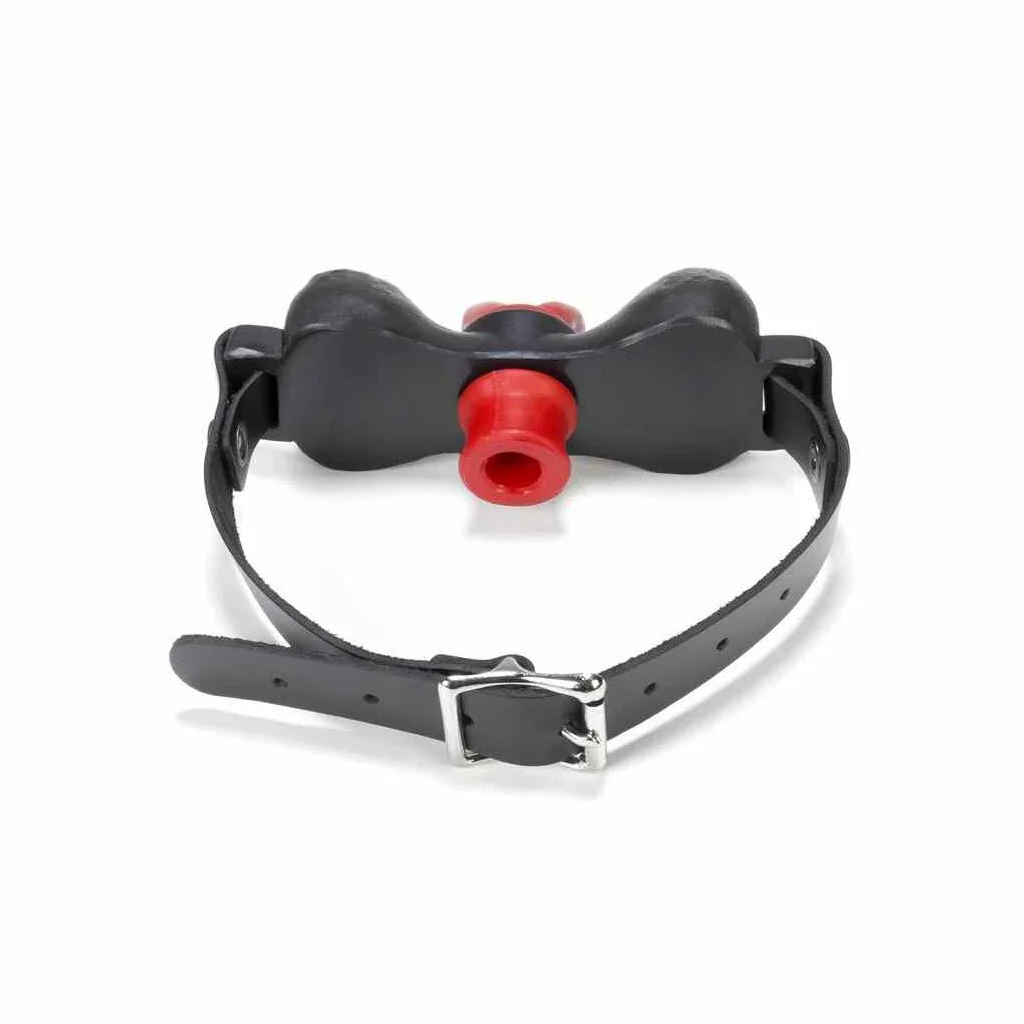 Oxballs Milkbone Gag With Tongue Insert - Black - Red 4 Oxballs Milkbone Gag With Tongue Insert - Black - Red – Bild 4