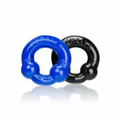 Oxballs ULTRABALLS Cockring 2-Pack Black + Police Blue